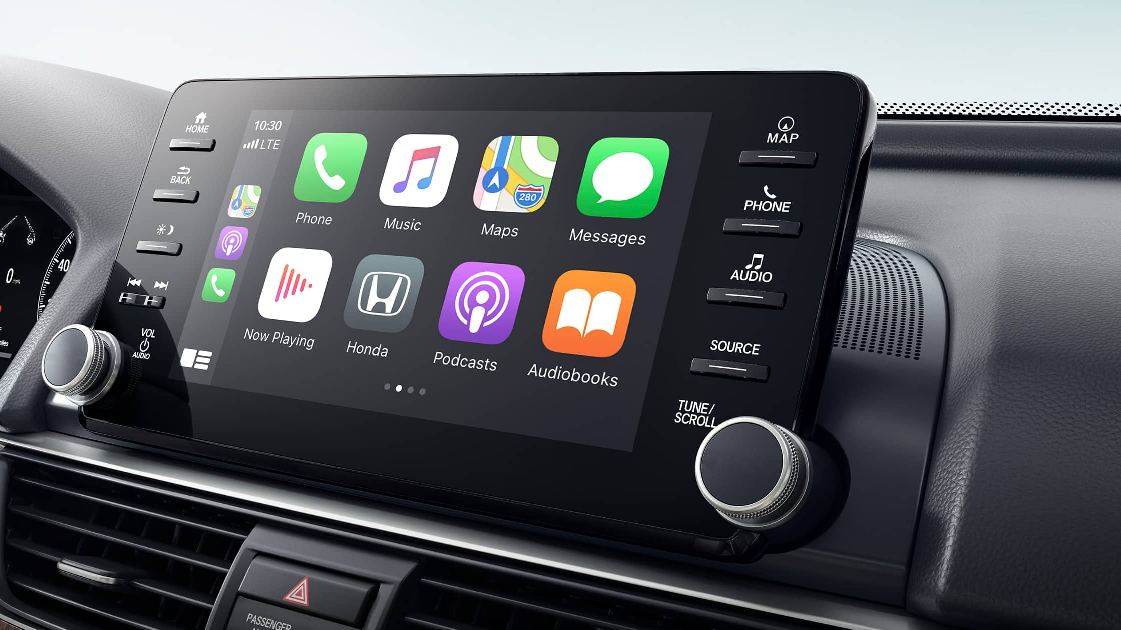 Wireless Apple CarPlay&#174; integration shown on Display Audio touch-screen in the 2021 Honda Accord Touring 2.0T.